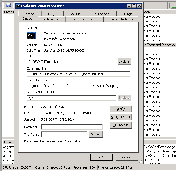 Sucuri - Windows IIS Malicious Processor - CMD EXE