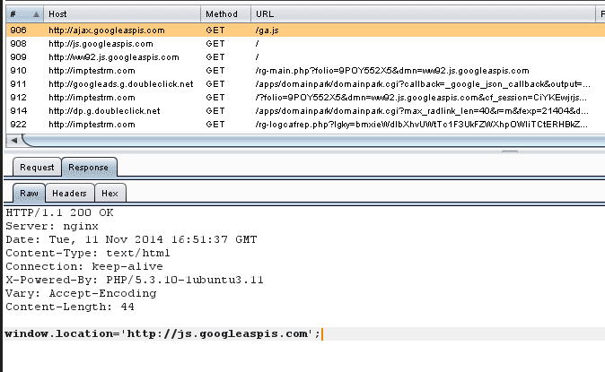 HTTP headsers of googleaspis.com Redirects to another domain