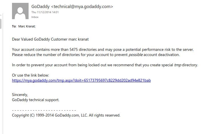 Targeted Phishing Against Godaddy Customers Images, Photos, Reviews