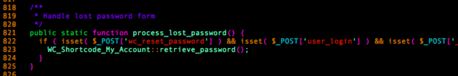 The process_lost_password functio