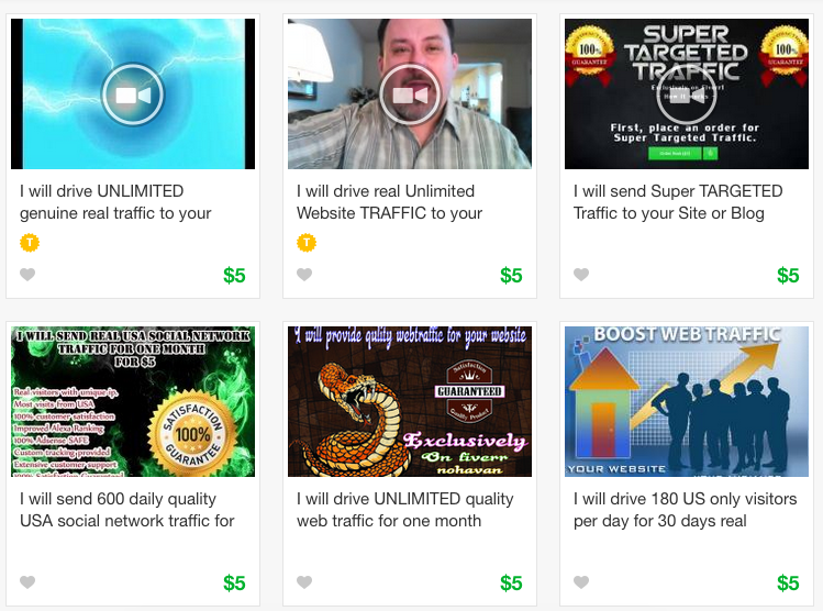 $5 Traffic Gigs en rebaja en Fiverr