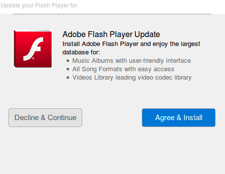 Fake Adobe Flash player update
