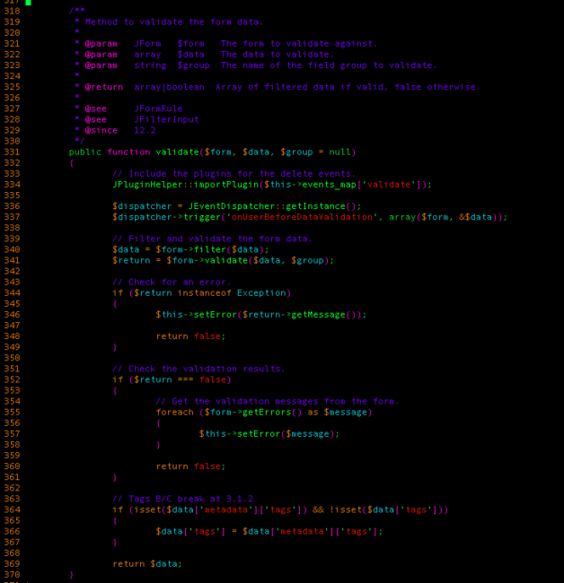 Joomla privilege escalation vulnerability passes user input