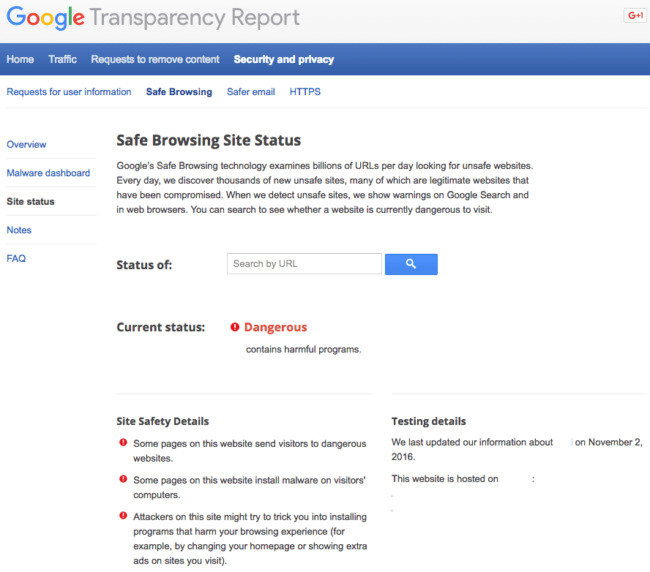 Google transparency report