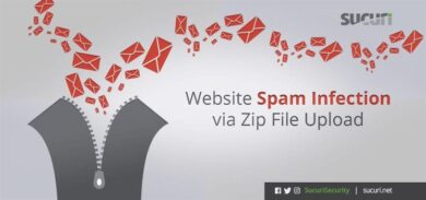 website infected with zip file spam