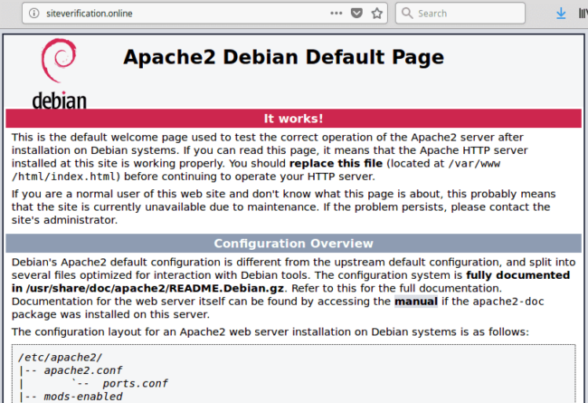 Apache2 Debian Default Page