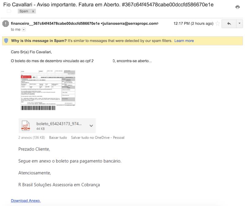 Phishing campaign email