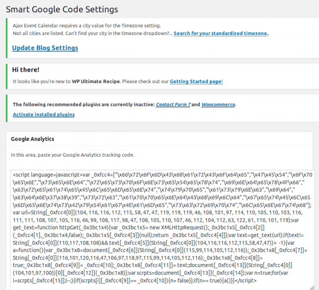 Smart Google Code Settings