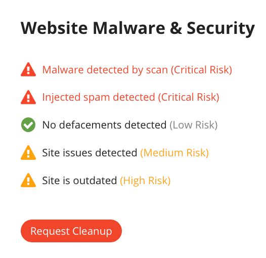 Example of Malwre & Security Status