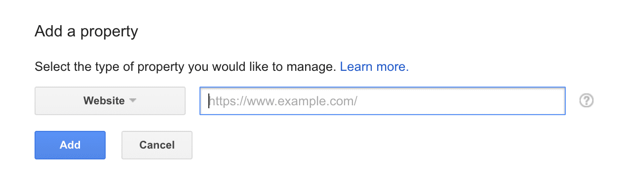 Add a Property in Google Search Console