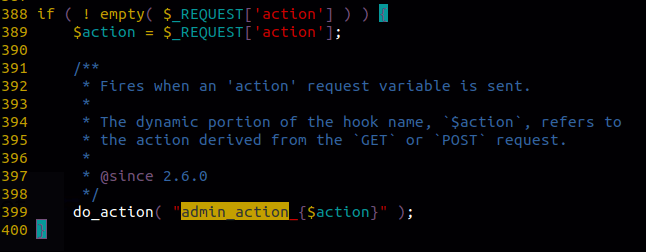 WordPress admin_action_ hook