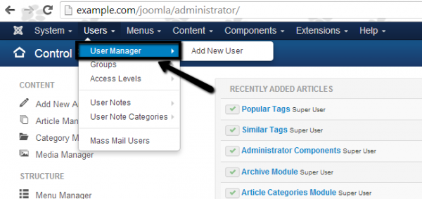 Joomla administrator