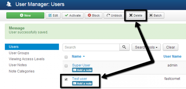 Joomla User Manager