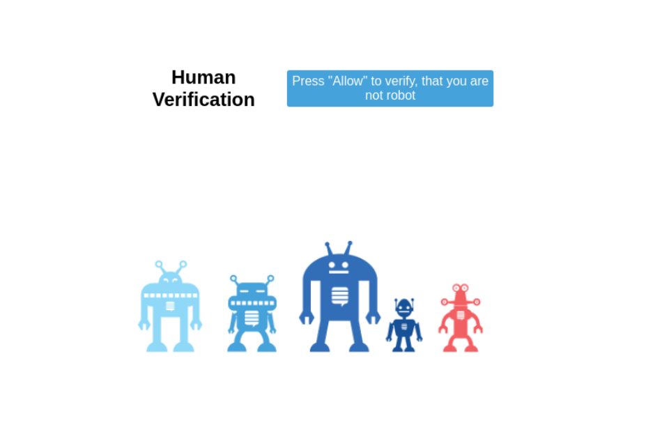 Human verification in push notification landing page