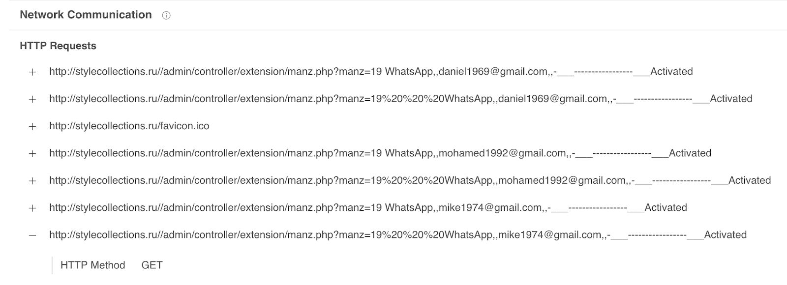 Malicious APK Network Communication