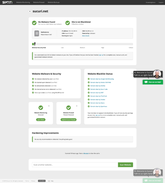 Sucuri Sitecheck 