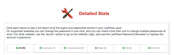 LastPass Detailed Stats