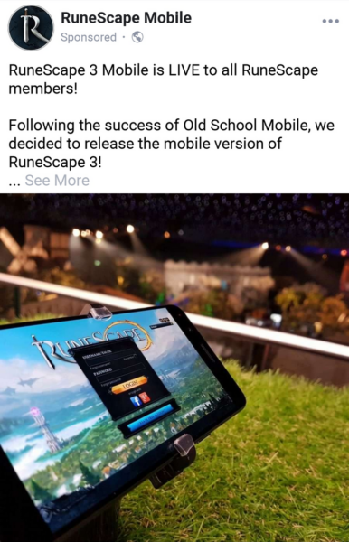 RuneScape Mobile Phishing Post