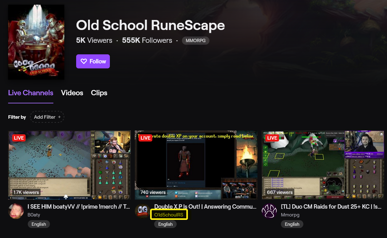 twitch runescape browse