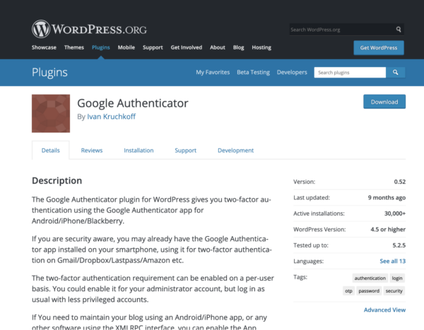 Google Authenticator plugin