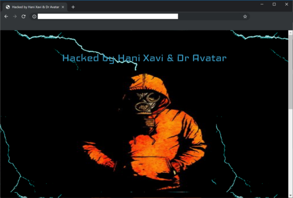 Example of defaced website
