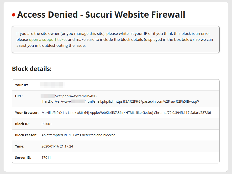 firewall blocking malicious behavior for backdoor