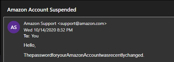 Fake Amazon Phishing