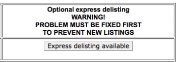 Express delisting ransom payment