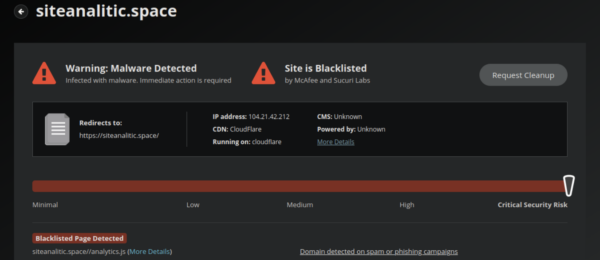 Blocked site - warning