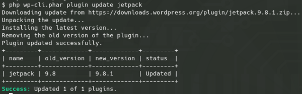 Updating plugins with wp-cli