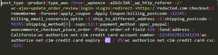 Credit card details set in pictureInSelectElement variable