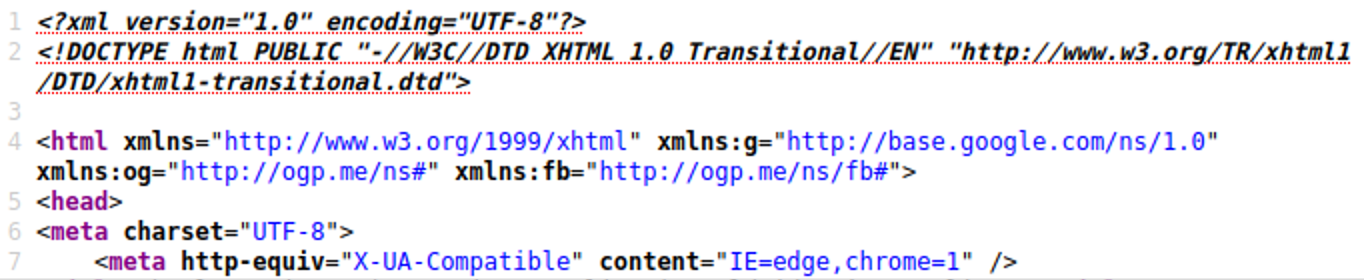HTML code of the infected page