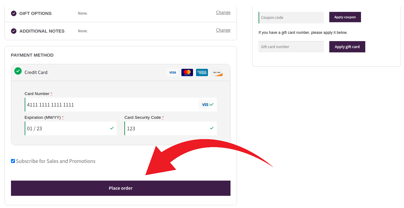 A compromised checkout page in a WooCommerce environment.
