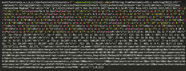 The dfasdf3124sfcad2.js file revealed some obfuscated code