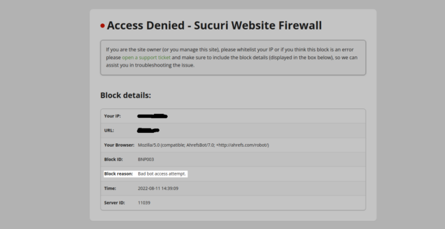 Sucuri Firewall Block Page
