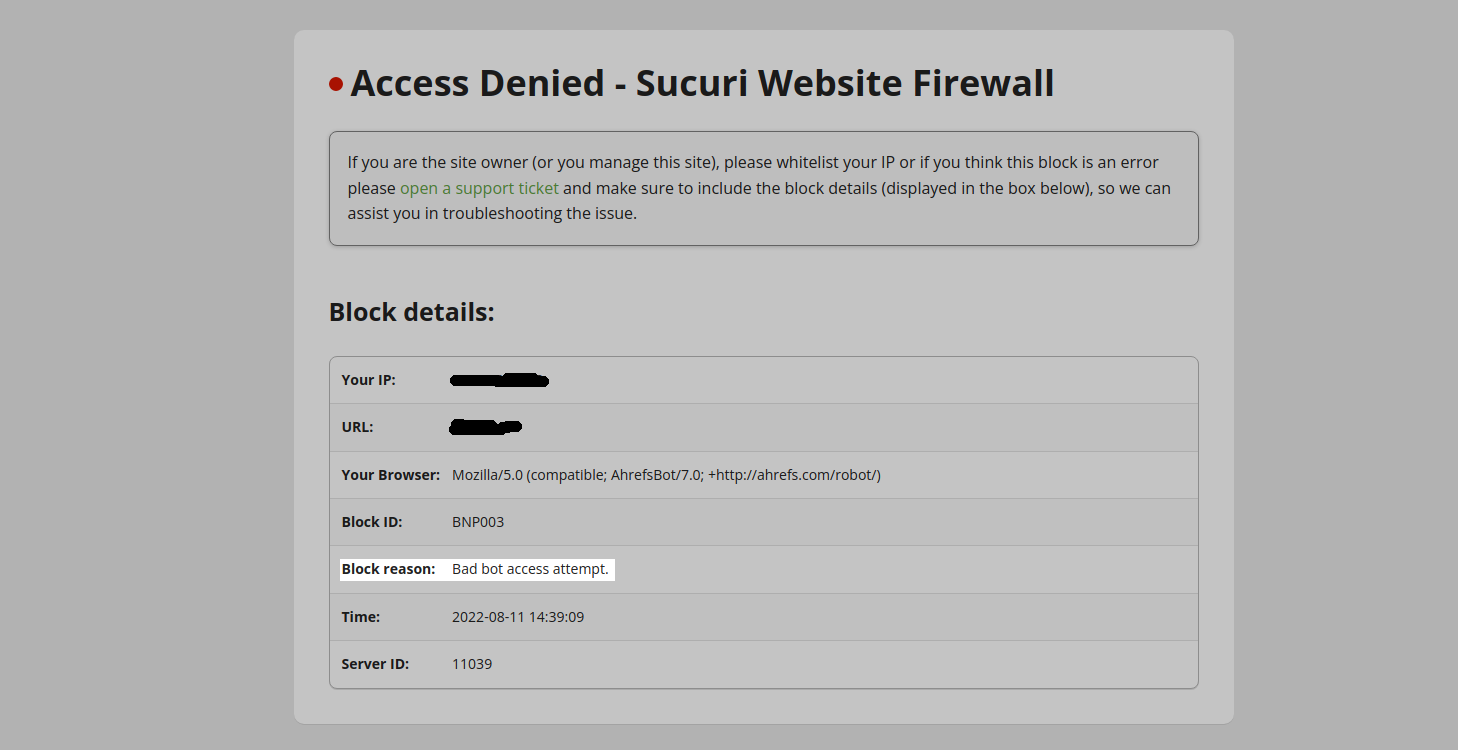 Sucuri Firewall Block Page