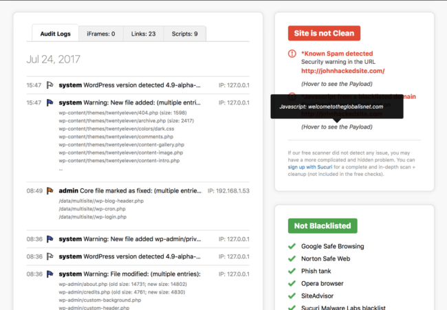 Sucuri Plugin Website Audit