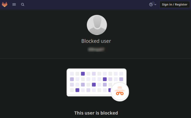 Blocked user on GitLab